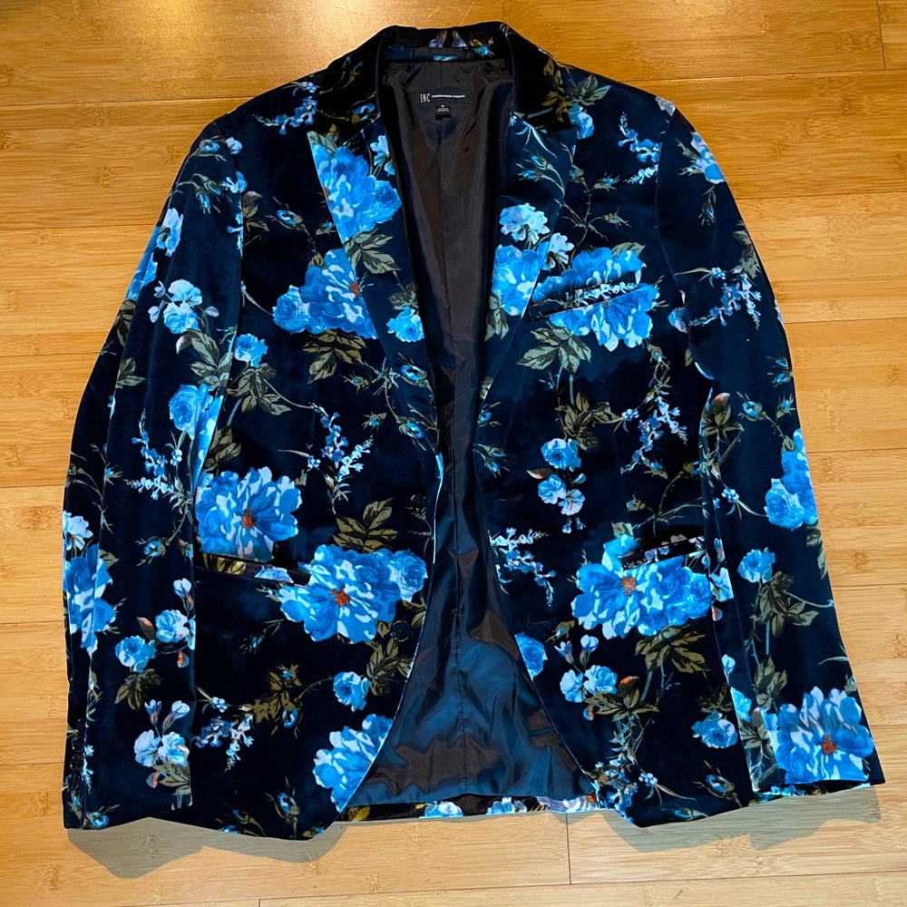 INC Floral Velvet Suit | Coat & Pants | Gucci & Versace Vibes
